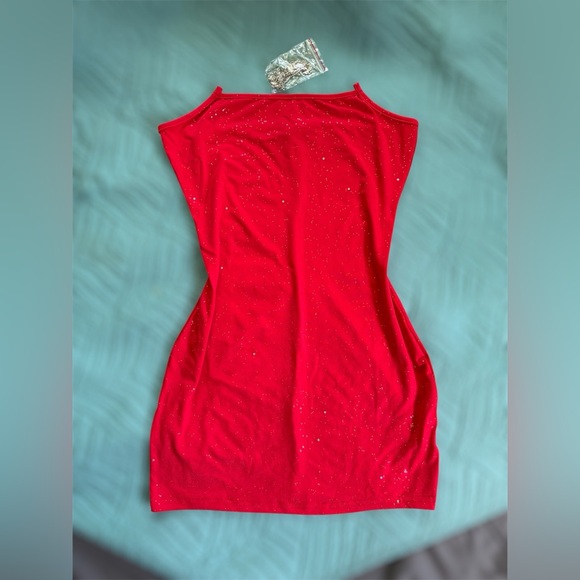 chic Dresses & Skirts - ✨ Red Sparkle Bodycon Mini Dress – NEVER WORN ✨